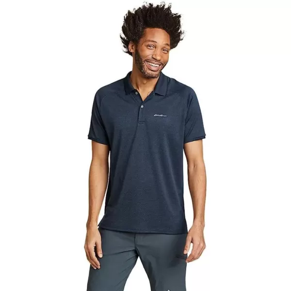 imageEddie Bauer Mens Resolution Pro ShortSleeve Polo 20Tall Medium Indigo