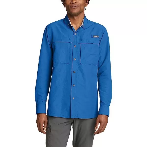 imageEddie Bauer Mens Ripstop Guide LongSleeve ShirtRegular Pacific Blue