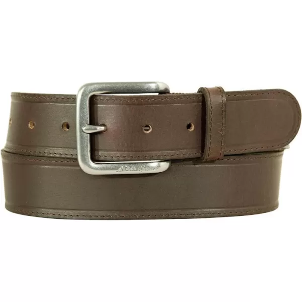 imageEddie Bauer Mens Rugged Belt with Stretch TabMilled Leather and Durable Elastic and Nickel Roller BuckleTan