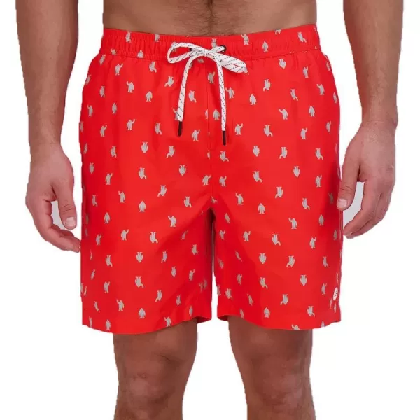 imageEddie Bauer Mens SPF 50 Volley Swim Trunk  Fun Designs Comfortable and Stylish 7 InseamCoral