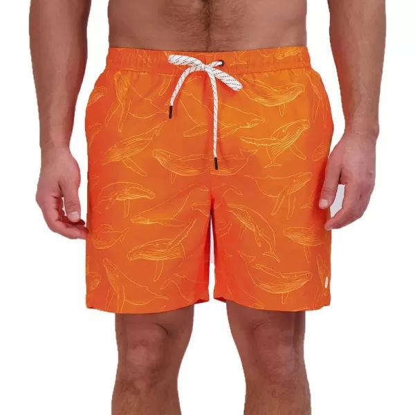 imageEddie Bauer Mens SPF 50 Volley Swim Trunk  Fun Designs Comfortable and Stylish 7 InseamOrange