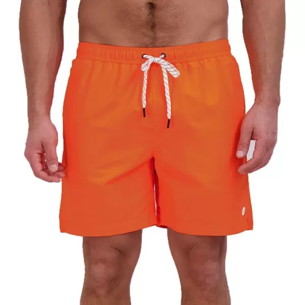 imageEddie Bauer Mens SPF 50 Volley Swim Trunk  Fun Designs Comfortable and Stylish 7 InseamOrange Blaze