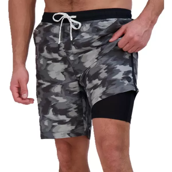 imageEddie Bauer Mens SPF 50 Volley Swim Trunk 8 Inseam Comes with Compression Liner  Ultimate Comfort amp StretchBlack