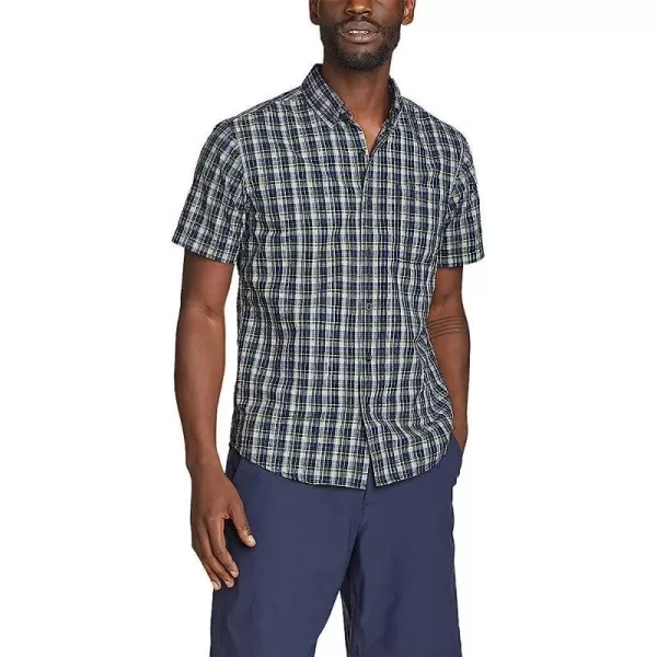 imageEddie Bauer Mens Seertech ShortSleeve Packable ShirtRegular Medium Indigo