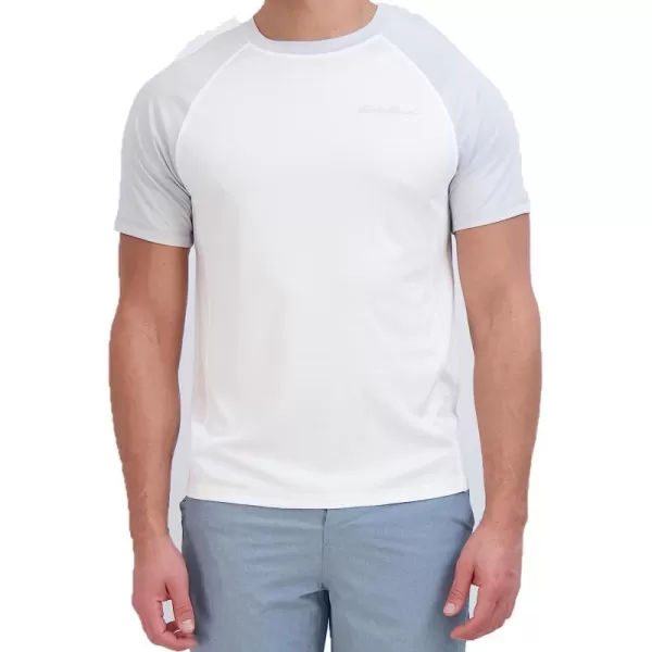 imageEddie Bauer Mens Short Sleeve Colorblock Rashguard Shirt  UPF 40 Sun Protection  Tailored for Outdoor PursuitsCement