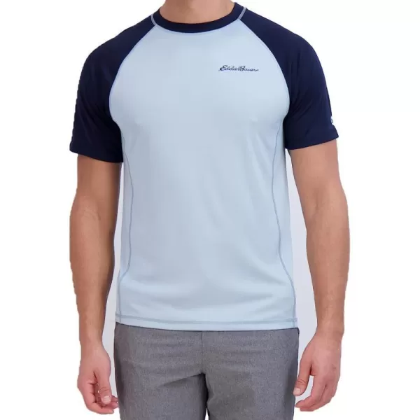 imageEddie Bauer Mens Short Sleeve Colorblock Rashguard Shirt  UPF 40 Sun Protection  Tailored for Outdoor PursuitsSlate Blue