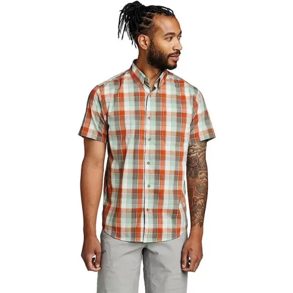 imageEddie Bauer Mens ShortSleeve Voyager Flex ShirtRegular Bottle Green
