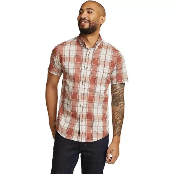 imageEddie Bauer Mens ShortSleeve Voyager Flex ShirtRegular Cocoa