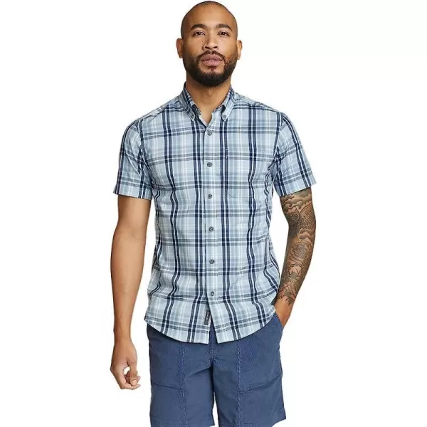 imageEddie Bauer Mens ShortSleeve Voyager Flex ShirtRegular Slate Blue