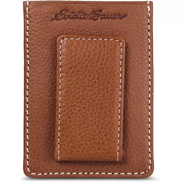 imageEddie Bauer Mens Signature Top Stitch Magnetic Leather Case Wallet with 2 Card Slots and RFID Protection Tan One SizeEddie Bauer Mens Signature Top Stitch Magnetic Leather Case Wallet with 2 Card Slots and RFID Protection Tan One Size
