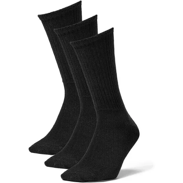 imageEddie Bauer Mens Solid Crew Socks  3 PackBlack