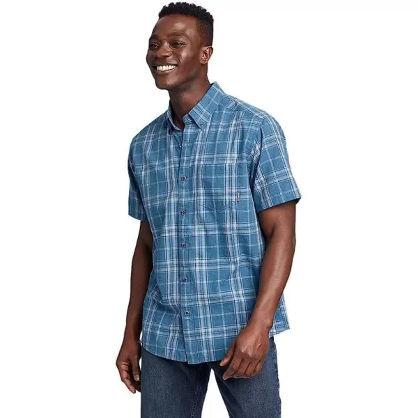 imageEddie Bauer Mens Tidelands ShortSleeve YarnDyed Textured ShirtRegular Htr Creek