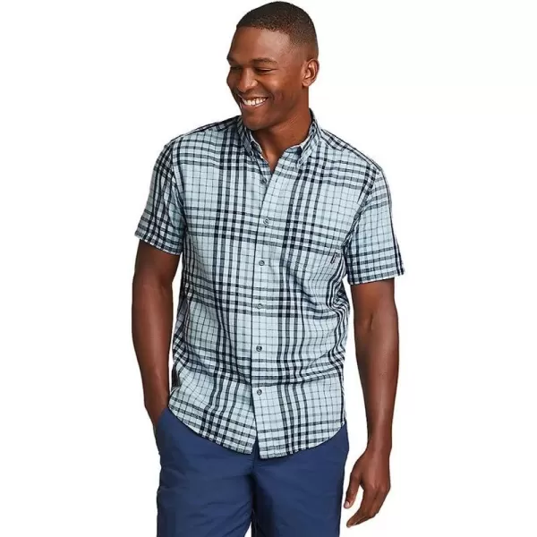 imageEddie Bauer Mens Tidelands ShortSleeve YarnDyed Textured ShirtTall Slate Blue