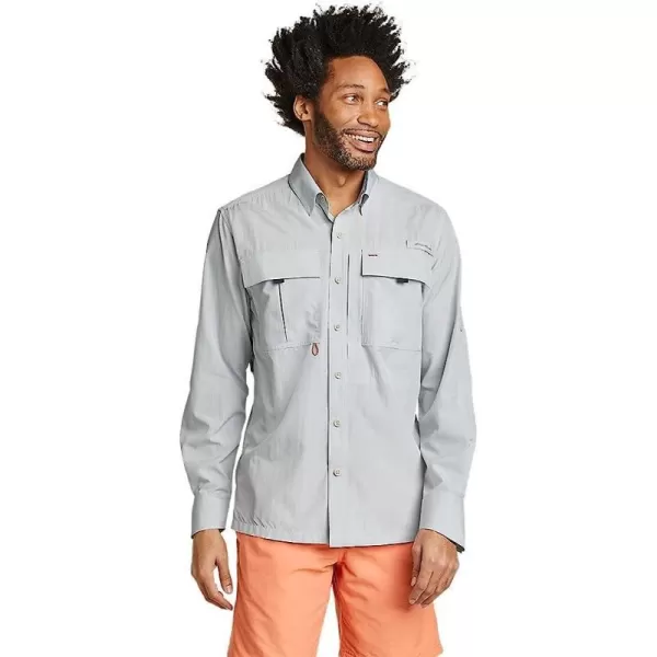 imageEddie Bauer Mens UPF Guide 20 LongSleeve ShirtRegular Lt Gray