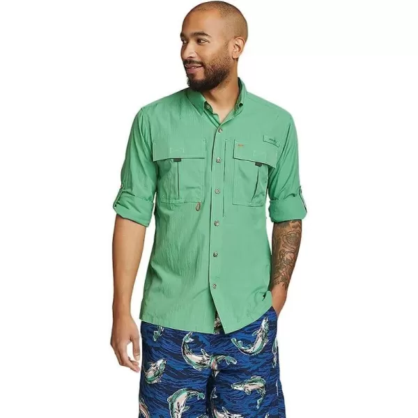 imageEddie Bauer Mens UPF Guide 20 LongSleeve ShirtTall Seaglass