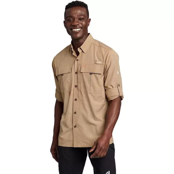 imageEddie Bauer Mens UPF Guide 20 LongSleeve ShirtTall Tawny