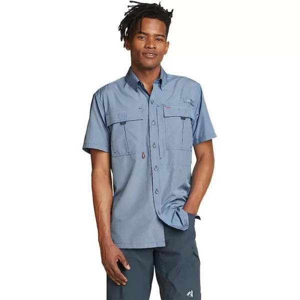 imageEddie Bauer Mens UPF Guide 20 ShortSleeve ShirtRegular Deep Sky