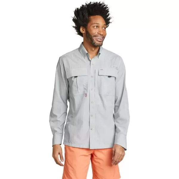 imageEddie Bauer Mens Voyager Flex LongSleeve ShirtLt Gray