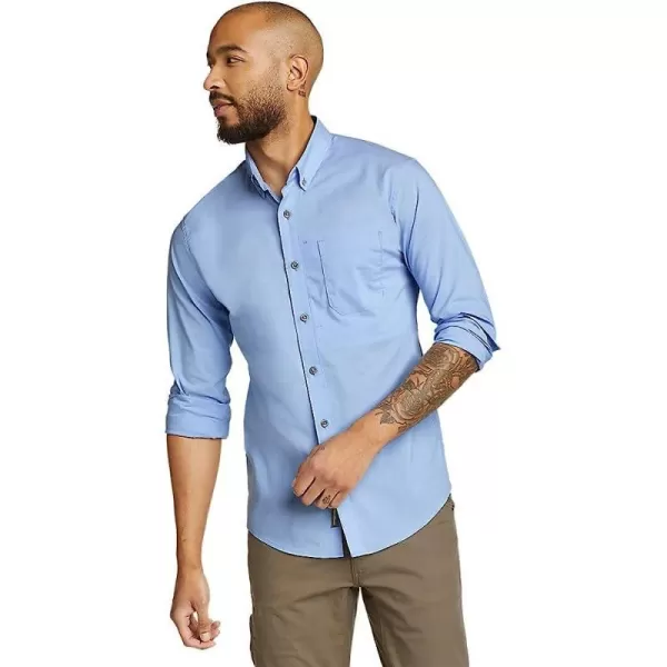 imageEddie Bauer Mens Voyager Flex LongSleeve ShirtRegular French Blue