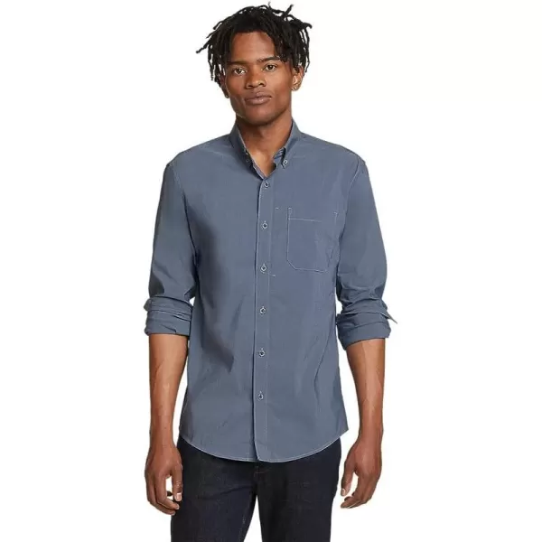 imageEddie Bauer Mens Voyager Flex LongSleeve ShirtRegular Navy