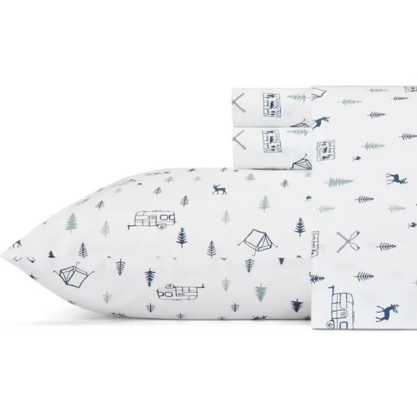 imageEddie Bauer Sheets Cotton Percale Bedding Set Crisp  Cool Stylish Home Decor Full Northern Plaid WhiteGreyCampout
