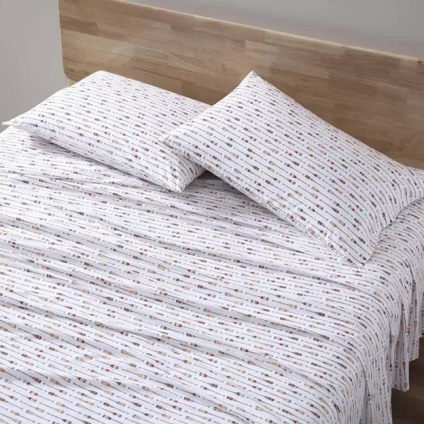 imageEddie Bauer Sheets Cotton Percale Bedding Set Crisp  Cool Stylish Home Decor Full Northern Plaid WhiteGreyCanoe Lake Paddle