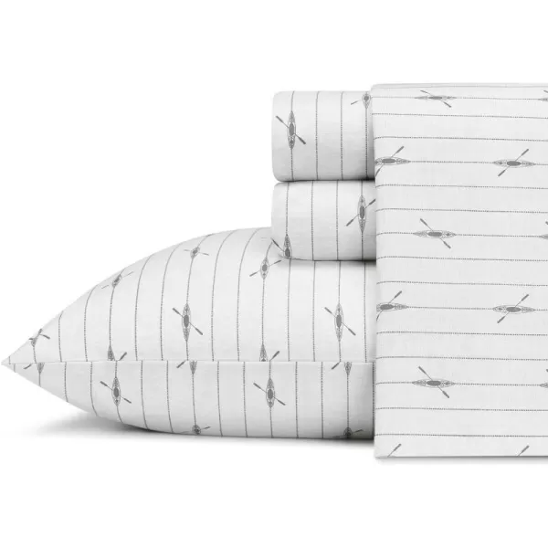 imageEddie Bauer Sheets Cotton Percale Bedding Set Crisp  Cool Stylish Home Decor Full Northern Plaid WhiteGreyDownstream