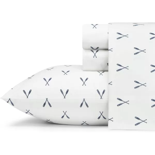 imageEddie Bauer Sheets Cotton Percale Bedding Set Crisp  Cool Stylish Home Decor Full Northern Plaid WhiteGreyEddies Oar