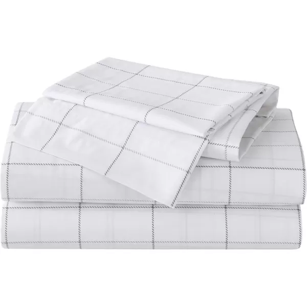 imageEddie Bauer Sheets Cotton Percale Bedding Set Crisp  Cool Stylish Home Decor Full Northern Plaid WhiteGreyNorthern Plaid