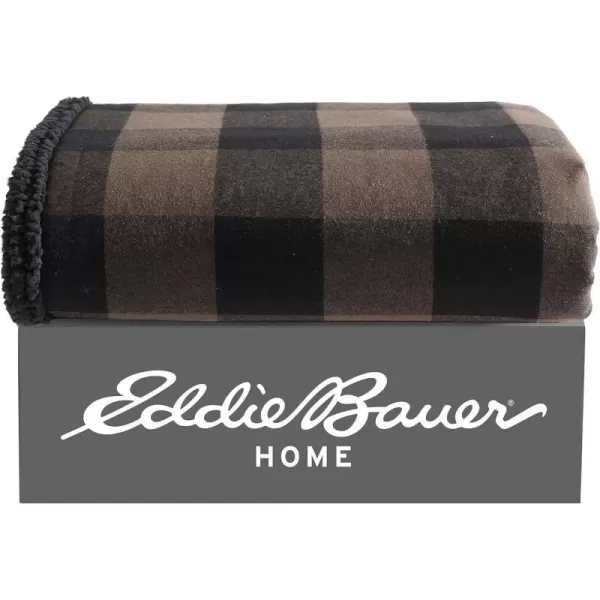 imageEddie Bauer Throw Blanket Reversible Bedding Buffalo Plaid Home Decor for All Seasons BrownBlackThrow BrownBlack