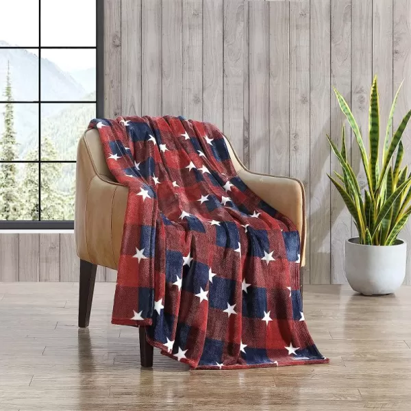 imageEddie Bauer Throw Blanket Ultra Soft Plush Fleece Bedding Home Decor for All Seasons 50 x 70 Americana Plaid Red50 x 70 Americana Plaid Red
