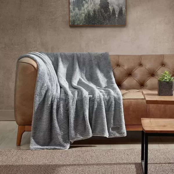 imageEddie Bauer Throw Blanket Ultra Soft Plush Home Dcor All Season Bedding Textured Solid Grey 50 x 60Textured Solid Grey
