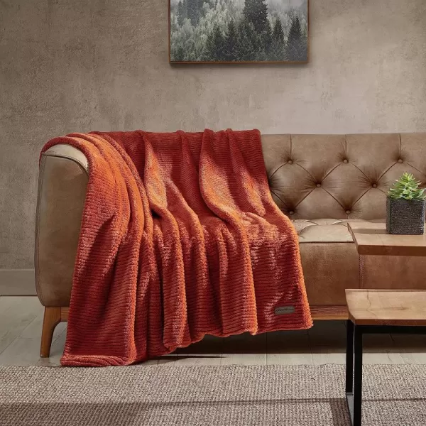 imageEddie Bauer Throw Blanket Ultra Soft Plush Home Dcor All Season Bedding Textured Solid Grey 50 x 60Textured Solid Orange