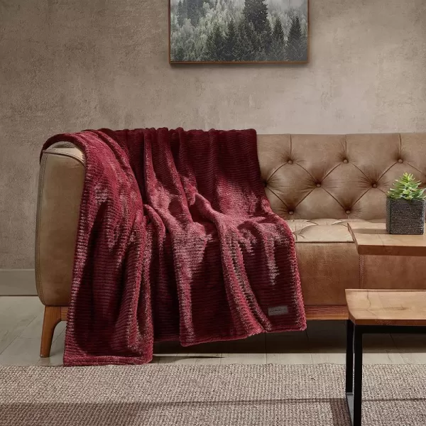 imageEddie Bauer Throw Blanket Ultra Soft Plush Home Dcor All Season Bedding Textured Solid Grey 50 x 60Textured Solid Red
