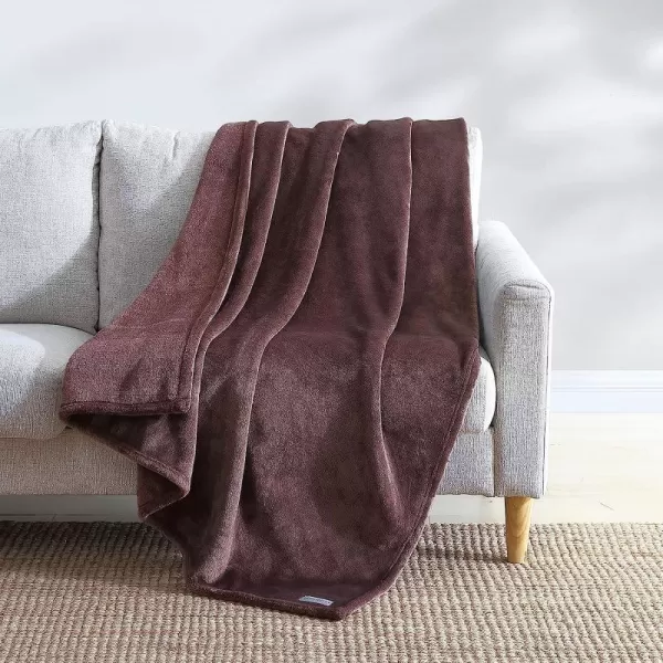 imageEddie Bauer Throw Blanket Ultra Soft Plush Home Dcor All Season Bedding Ultra Lux Solid Grey 50 x 6050 x 60 Ultra Lux Solid Brown