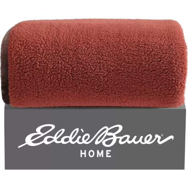 imageEddie Bauer Throw Blanket Ultra Soft Plush Sherpa Home Decor Reversible BiColored Bedding OrangeBrownThrow OrangeBrown