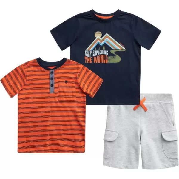 imageEddie Bauer Toddler Boys Shorts Set  3 Piece TShirt and Sweat Shorts  Casual Playwear Outfit for Toddlers 2T4TNavy
