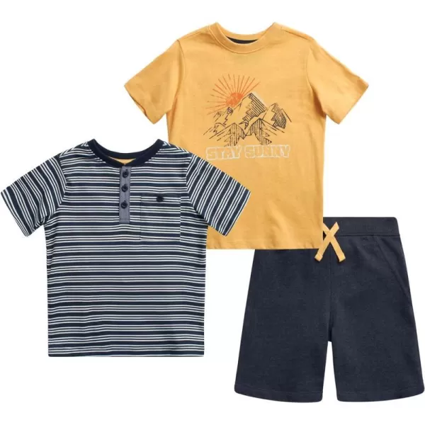 imageEddie Bauer Toddler Boys Shorts Set  3 Piece TShirt and Sweat Shorts  Casual Playwear Outfit for Toddlers 2T4TYellow