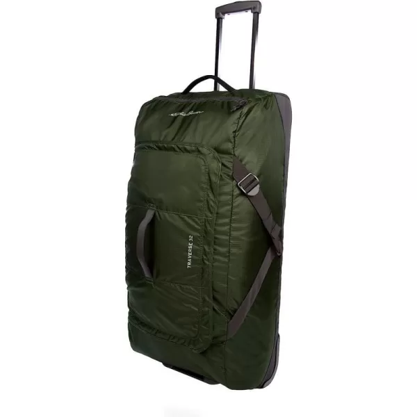 imageEddie Bauer Traverse 32 Rolling Duffel BagMade from Ripstop Polyester with Telescoping HandleDark Loden