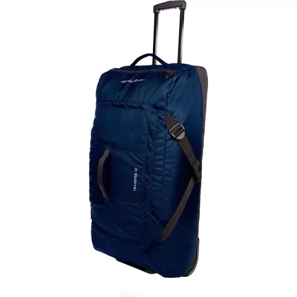 imageEddie Bauer Traverse 32 Rolling Duffel BagMade from Ripstop Polyester with Telescoping HandleMedium Indigo