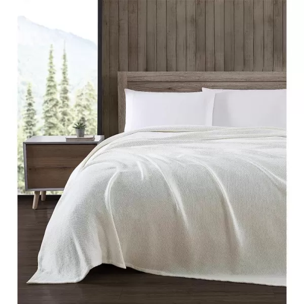 imageEddie Bauer Twin Blanket Solid Reversible Cotton Bedding Home Decor for All Seasons Textured Twill White TwinQueen Textured Twill White