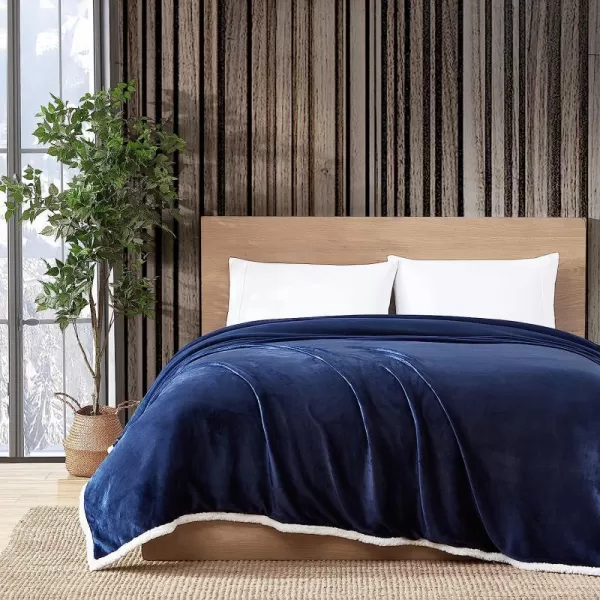 imageEddie Bauer Twin Blanket Ultra Soft amp Cozy Plush Home Dcor All Season Bedding Solid Tan TwinQueen Navy