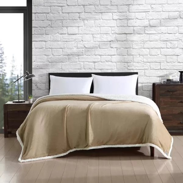 imageEddie Bauer Twin Blanket Ultra Soft amp Cozy Plush Home Dcor All Season Bedding Solid Tan TwinQueen Solid TanWhite