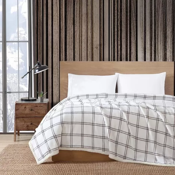 imageEddie Bauer Twin Blanket Ultra Soft amp Cozy Plush Home Dcor All Season Bedding Vail Plaid Grey TwinKettle Falls GreyWhite Twin