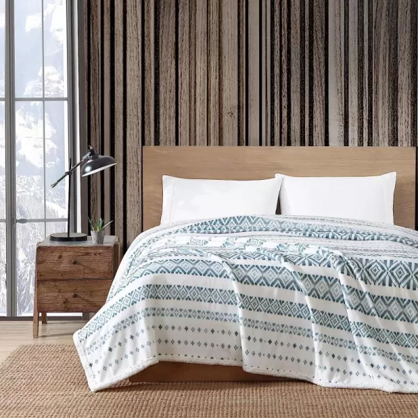 imageEddie Bauer Twin Blanket Ultra Soft amp Cozy Plush Home Dcor All Season Bedding Vail Plaid Grey TwinMountain Village BlueIvory Queen
