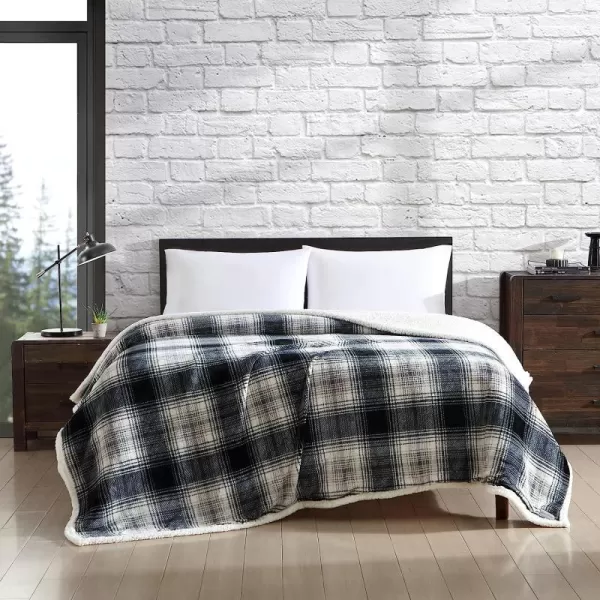 imageEddie Bauer Twin Blanket Ultra Soft amp Cozy Plush Home Dcor All Season Bedding Vail Plaid Grey TwinVail Plaid GreyIvory Queen