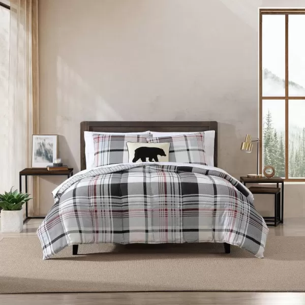 imageEddie Bauer Twin Comforter Set Reversible Microsuede Bedding with Matching Shams Casual Home Decor Normandy Plaid Black TwinNormandy Plaid Black Twin