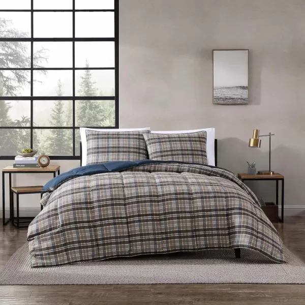 imageEddie Bauer Twin Comforter Set Reversible Microsuede Bedding with Matching Shams Casual Home Decor Rugged Plaid Brown TwinRugged Plaid Brown Twin