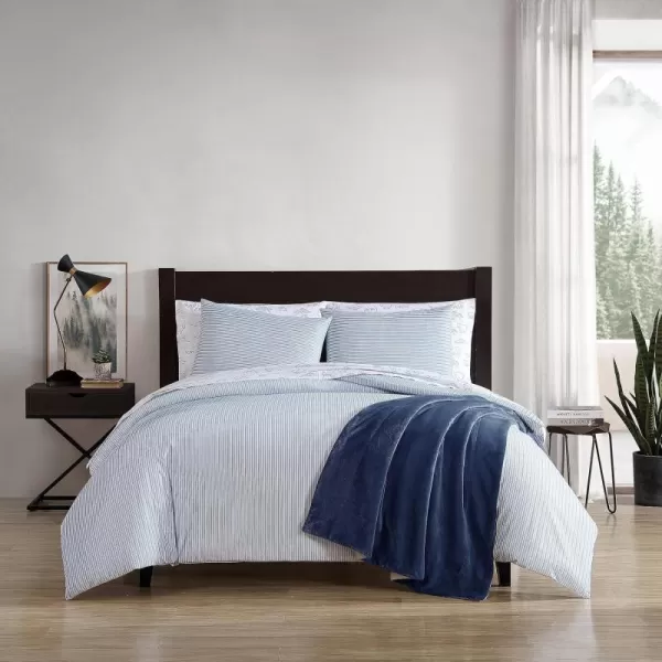 imageEddie Bauer Twin Duvet Cover Set Cotton Bedding Set with Matching Shams Casual Home Dcor Ticking Stripe Navy TwinTicking Stripe Navy Twin