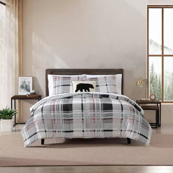 imageEddie Bauer Twin Duvet Cover Set Reversible Microsuede Bedding Set with Matching Shams Casual Home Dcor Normandy Plaid Black TwinNormandy Plaid Black Twin